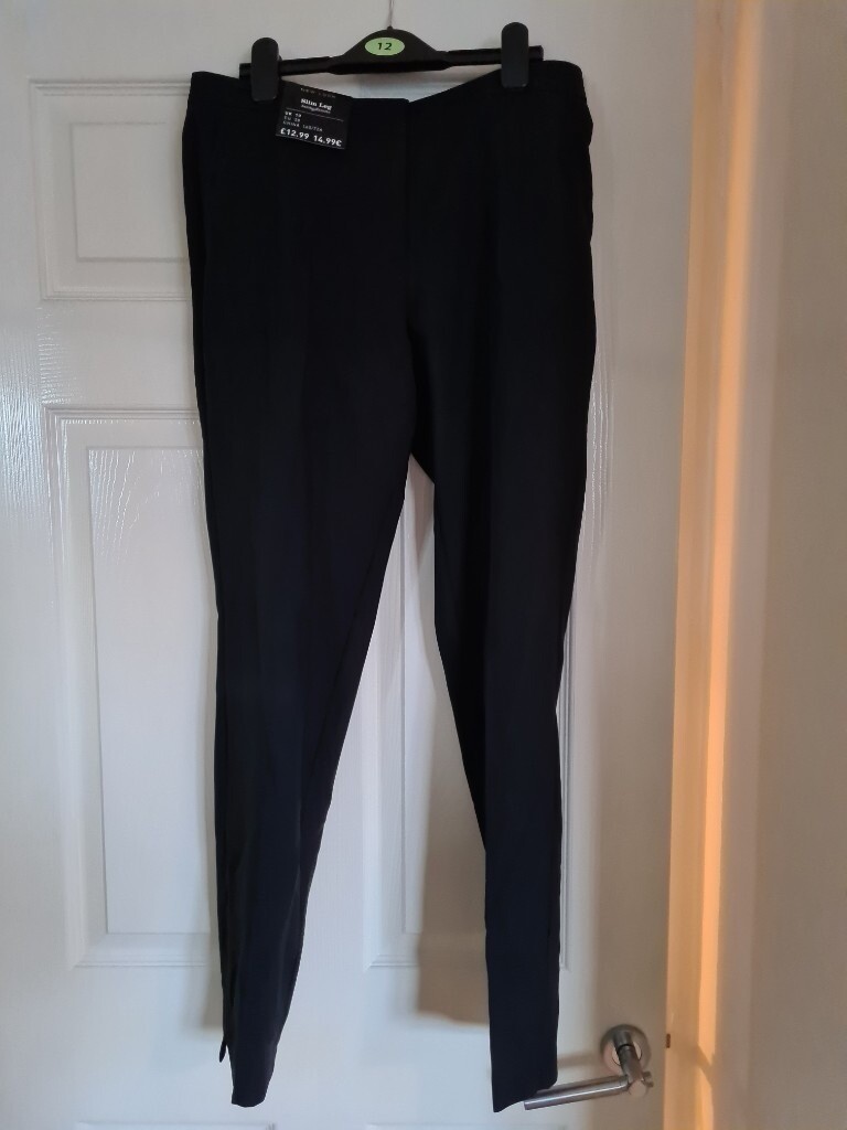 Brand New Slim Leg Black Trousers 